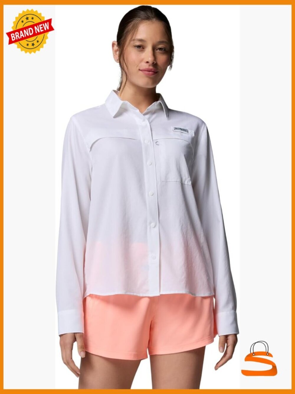 Long Sleeve Button Down Fishing Shirt UPF 50+ Sun Protection